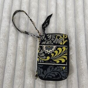 Vera Bradley Black and Yellow Floral Wristlet wallet